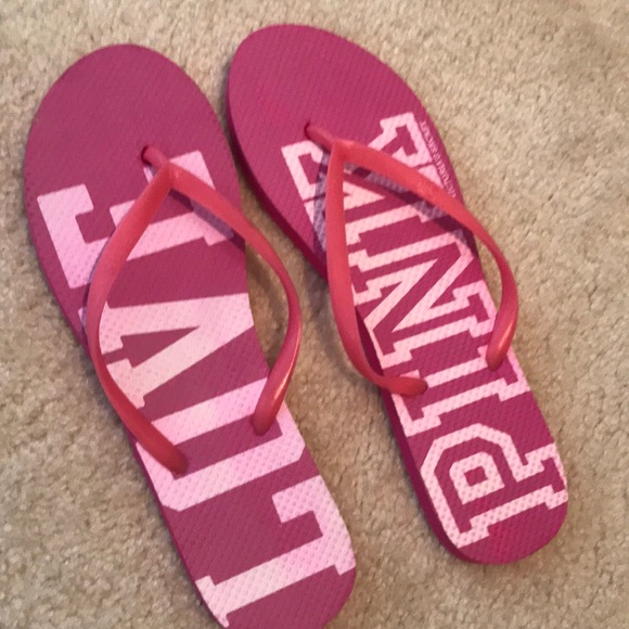 pink victoria secret flip flops